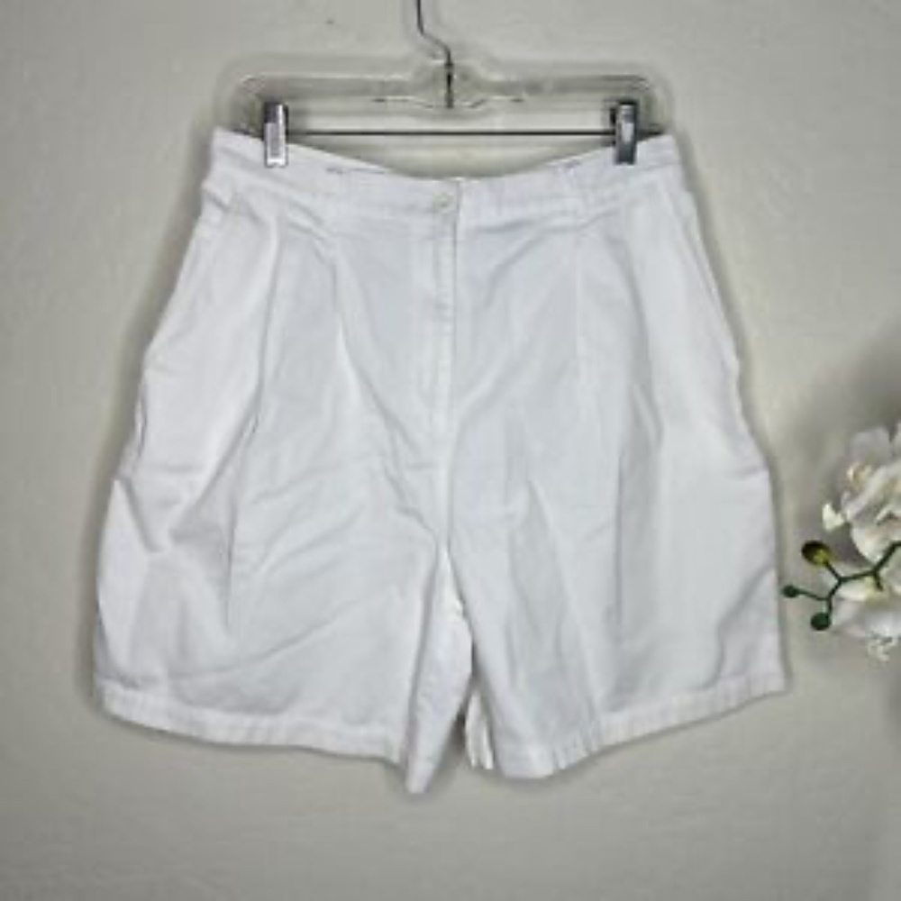 Marsh Landing White Khaki Utility Shorts Flat Front High Waist Cargo 14